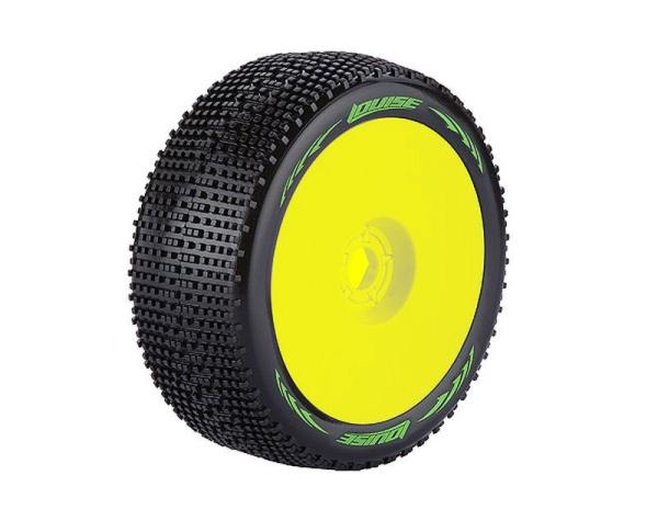 LOUISE B-Groove Reifen supersoft auf Felge gelb 17mm (2) 1/8Buggy